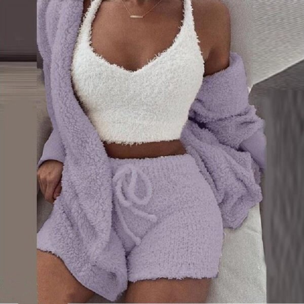 W 3-piece Plush Pajamas Suit - Image 7