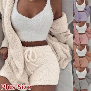 W 3-piece Plush Pajamas Suit