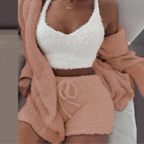 W 3-piece Plush Pajamas Suit - Image 9