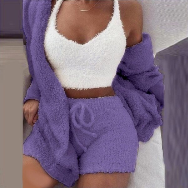 W 3-piece Plush Pajamas Suit - Image 8