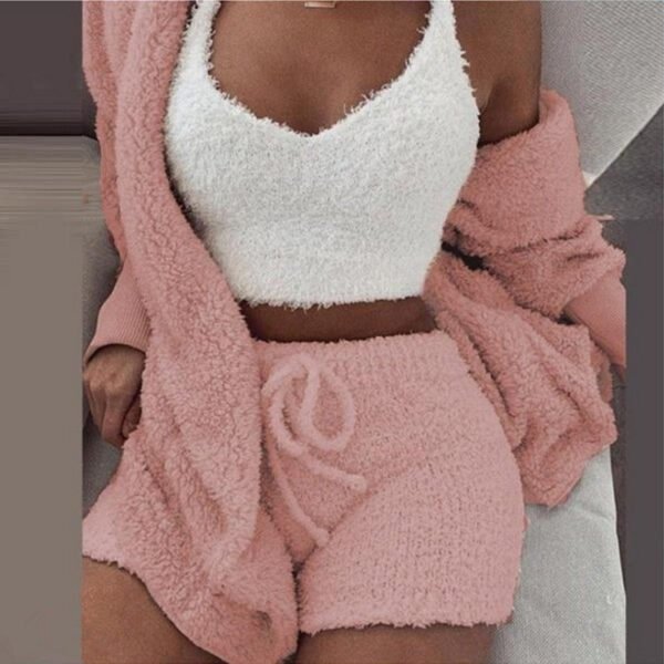 W 3-piece Plush Pajamas Suit - Image 2