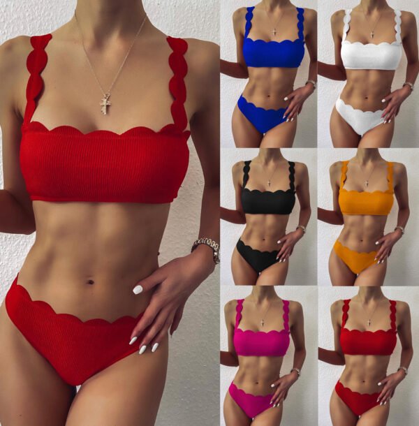 6-color Ladies Cut Flower Split Swimsuit Sexy Bikini