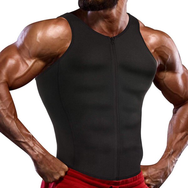 ⁦Men's Sauna Clothing Belly Vest Sports Vest Cross-border Corset Neoprene Tights Body-shaping Clothing⁩ - الصورة ⁦3⁩