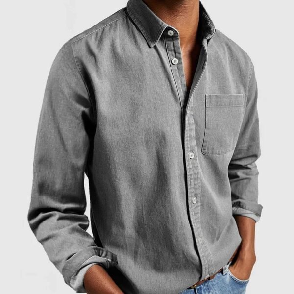 ⁦2024 Cross-border Export E-commerce New Amazon Independent Station Men's Shirt New Long-sleeved Lapel Men's Shirt⁩ - الصورة ⁦2⁩