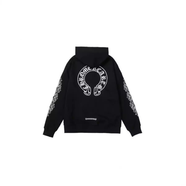 ⁦Autumn And Winter New Classic Cross Horseshoe Flower Arm Zipper Sweatshirt⁩ - الصورة ⁦2⁩
