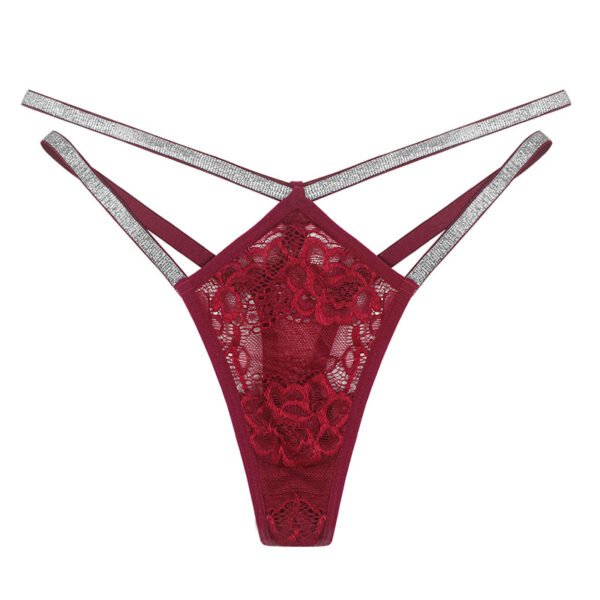 European And American Sexy Pure Desire Foreign Trade Underwear Female Lace Mesh Seamless Adjustable Thin Strap Thongs Thongs - Image 5