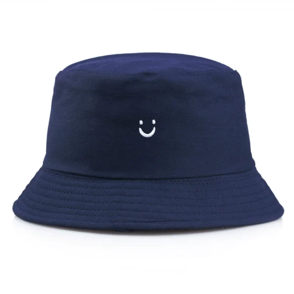 ⁦Fisherman's Hat Japanese Children's Big Smiley Face Women's Sun Protection Sun Hat Spring And Summer Korean Style Trendy Internet Celebrity Embroidery Pot Hat⁩ - الصورة ⁦3⁩