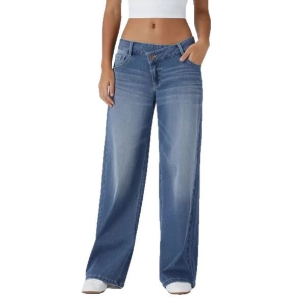 Women's Personalized High-Wait Straight-Line Jeans - Image 5