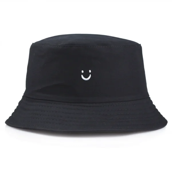 ⁦Fisherman's Hat Japanese Children's Big Smiley Face Women's Sun Protection Sun Hat Spring And Summer Korean Style Trendy Internet Celebrity Embroidery Pot Hat⁩ - الصورة ⁦2⁩