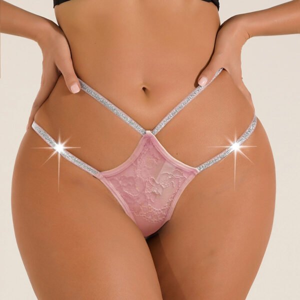 European And American Sexy Pure Desire Foreign Trade Underwear Female Lace Mesh Seamless Adjustable Thin Strap Thongs Thongs - Image 9