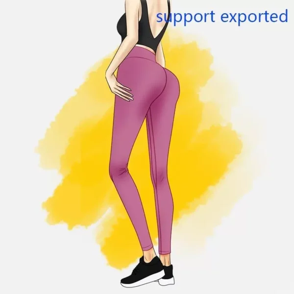 ⁦Yoga Pants Womens Peach Fitness Clothes Tights High Waist E⁩ - الصورة ⁦2⁩