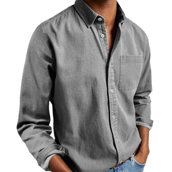 ⁦2024 Cross-border Export E-commerce New Amazon Independent Station Men's Shirt New Long-sleeved Lapel Men's Shirt⁩ - الصورة ⁦5⁩