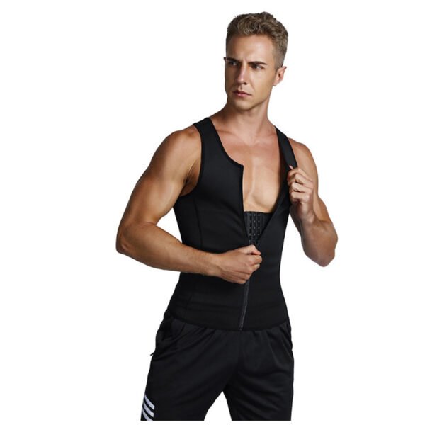 ⁦Men's Sauna Clothing Belly Vest Sports Vest Cross-border Corset Neoprene Tights Body-shaping Clothing⁩ - الصورة ⁦2⁩