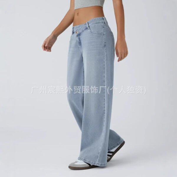 Women's Personalized High-Wait Straight-Line Jeans - Image 2