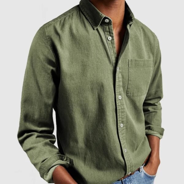⁦2024 Cross-border Export E-commerce New Amazon Independent Station Men's Shirt New Long-sleeved Lapel Men's Shirt⁩ - الصورة ⁦4⁩