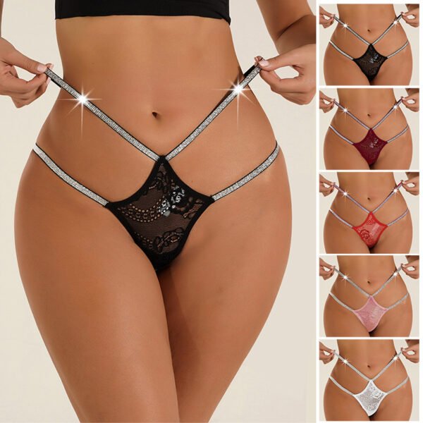European And American Sexy Pure Desire Foreign Trade Underwear Female Lace Mesh Seamless Adjustable Thin Strap Thongs Thongs