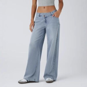 Women's Personalized High-Wait Straight-Line Jeans