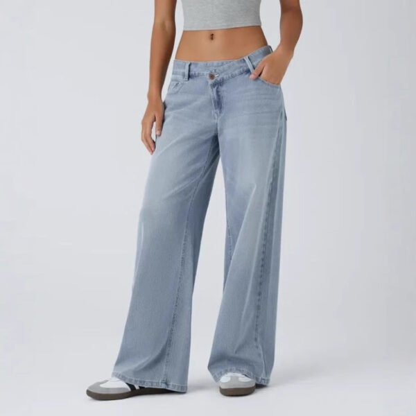 Women's Personalized High-Wait Straight-Line Jeans