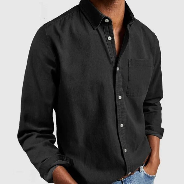 ⁦2024 Cross-border Export E-commerce New Amazon Independent Station Men's Shirt New Long-sleeved Lapel Men's Shirt⁩ - الصورة ⁦3⁩