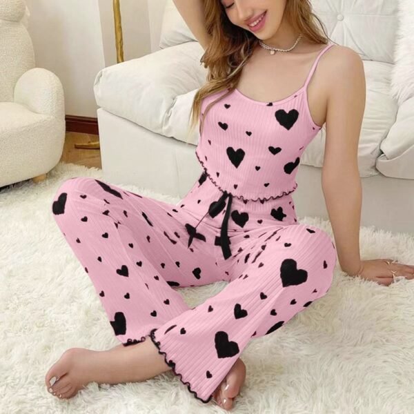 ⁦Love Sling Vest Pajamas Women Can Outer Wear Trousers Two-piece Suit⁩ - الصورة ⁦6⁩