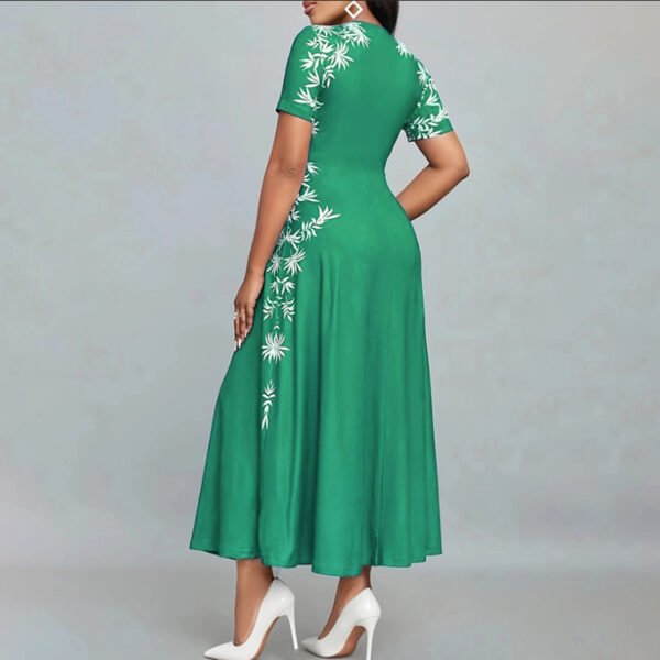 ⁦Women's Elegant Short Sleeve Maxi Dresses Casual Empire Waist Long Dress⁩ - الصورة ⁦7⁩