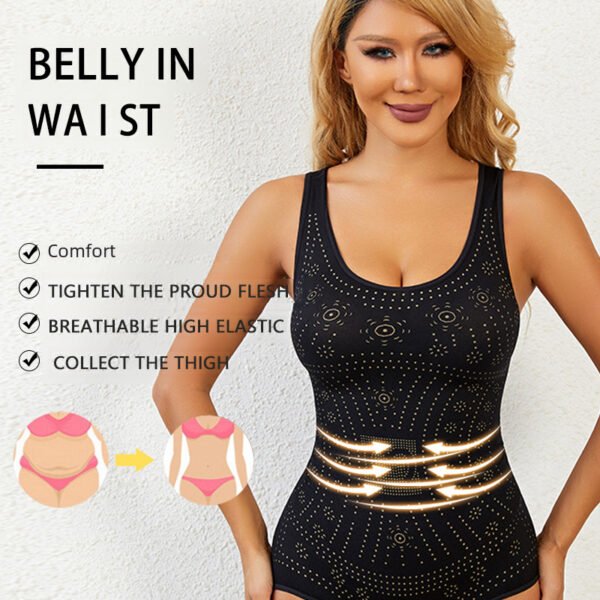 ⁦One-piece Corset Backless Strap Bottoming Belly Contracting Triangle Breasted Bodybuilding Tight Underwear⁩ - الصورة ⁦2⁩