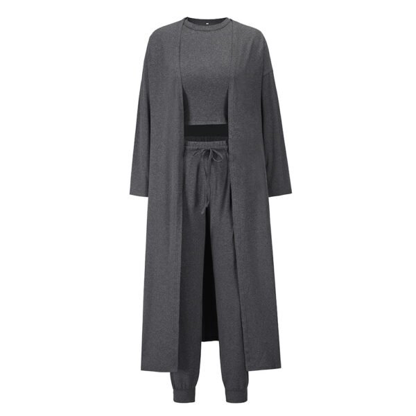 ⁦Women's Knitted Slim-fit Temperament Vest And Trousers Sports Suit⁩ - الصورة ⁦3⁩